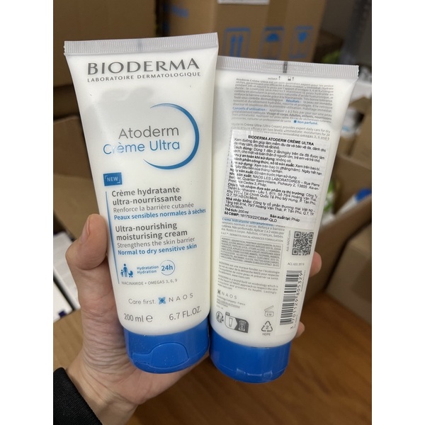 Kem dưỡng ẩm dành cho da nhạy cảm, da khô và rất khô Bioderma Atoderm Crème Ultra 200ml