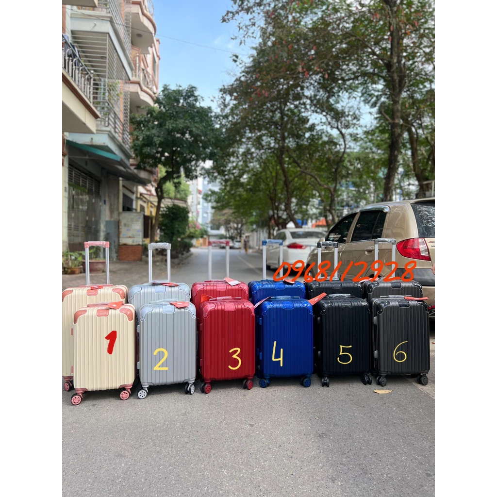 \*.*/SALE THÁNG DU LỊCH \*.*/SIZE 20+24 - Vali kéo du lịch bo góc khung nhôm khoá kéo có khuy móc đồ, nhựa abs cao cấp