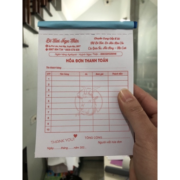 Hoá đơn bán hàng in theo yêu cầu thiết kế miễn phí