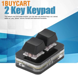 1buycart 2 Keys Red Switch Keyboard Mini USB Mechanical Keypad for Rhythm Games Copy Paste Function