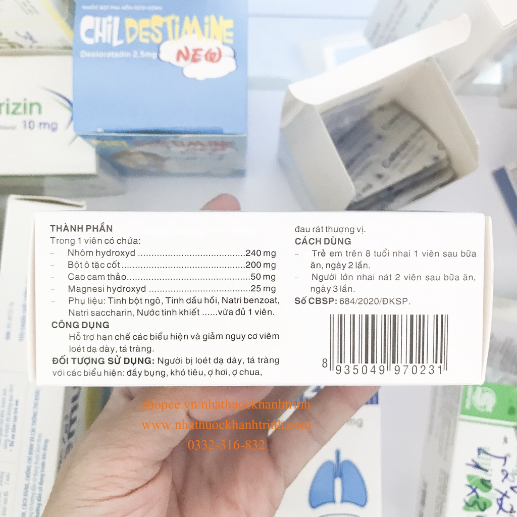 GASTROGEL viên nhai giảm đau nhanh cho dạ dày, tá tràng