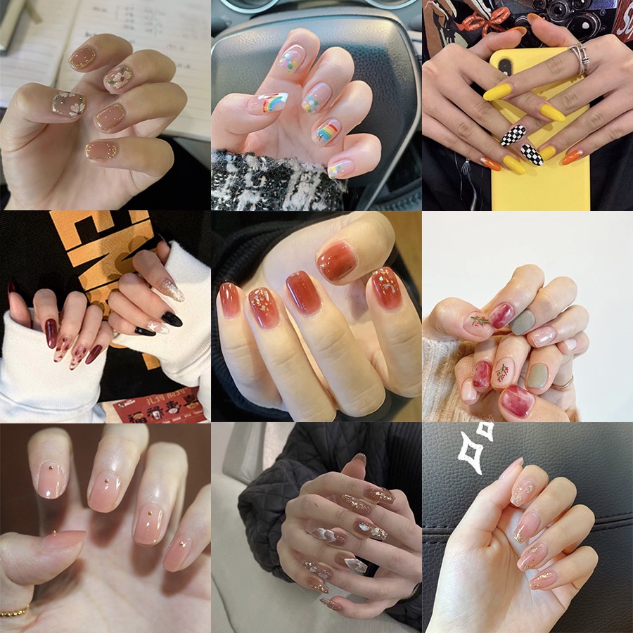 Hàng mới Miếng dán móng tay xuân hạ thu đông 7 cặp - Hàng có sẵn