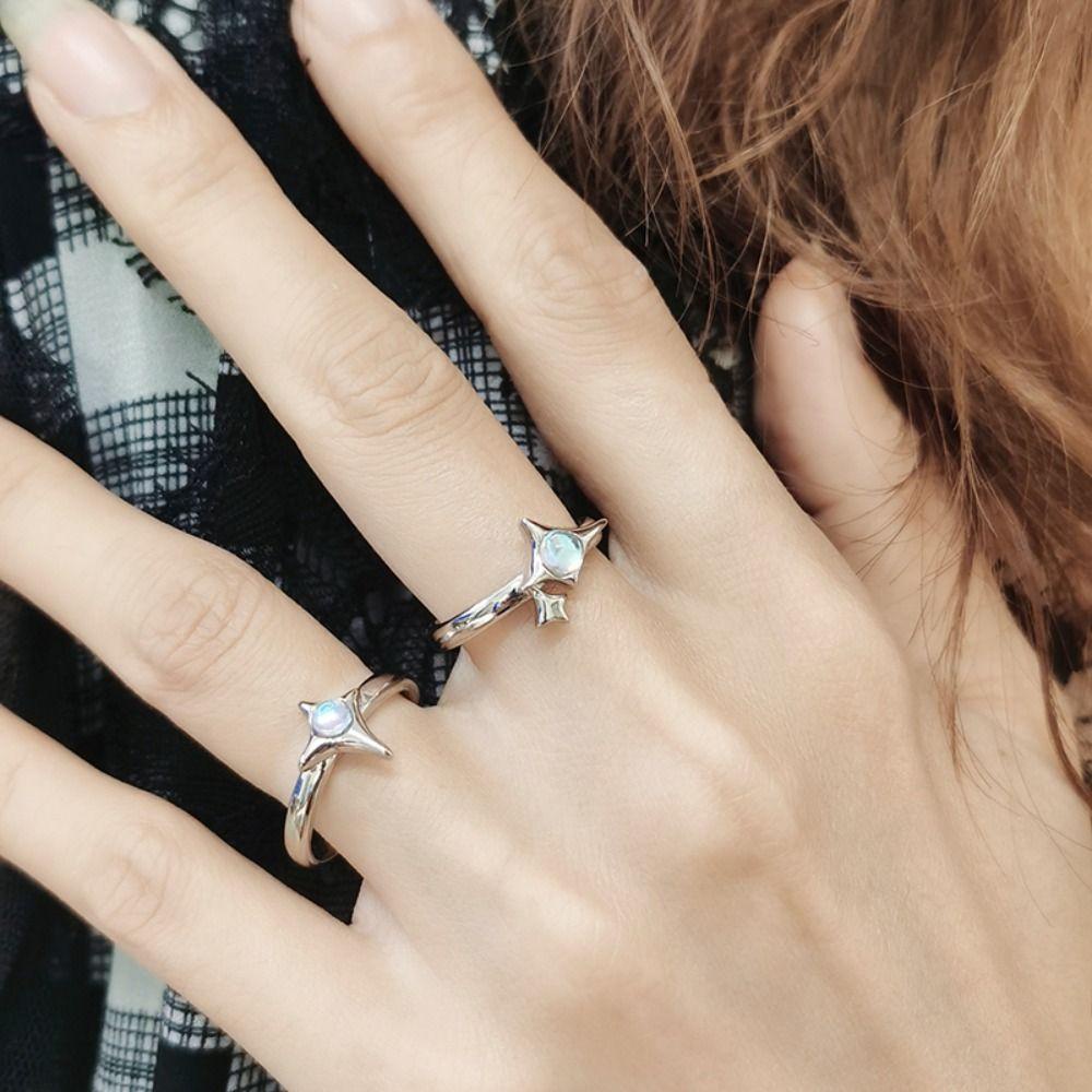 Nhẫn Hở Họa Tiết Ngôi Sao Phong Cách Hàn Quốc Cổ Điển Thời Trang Cho Nữ