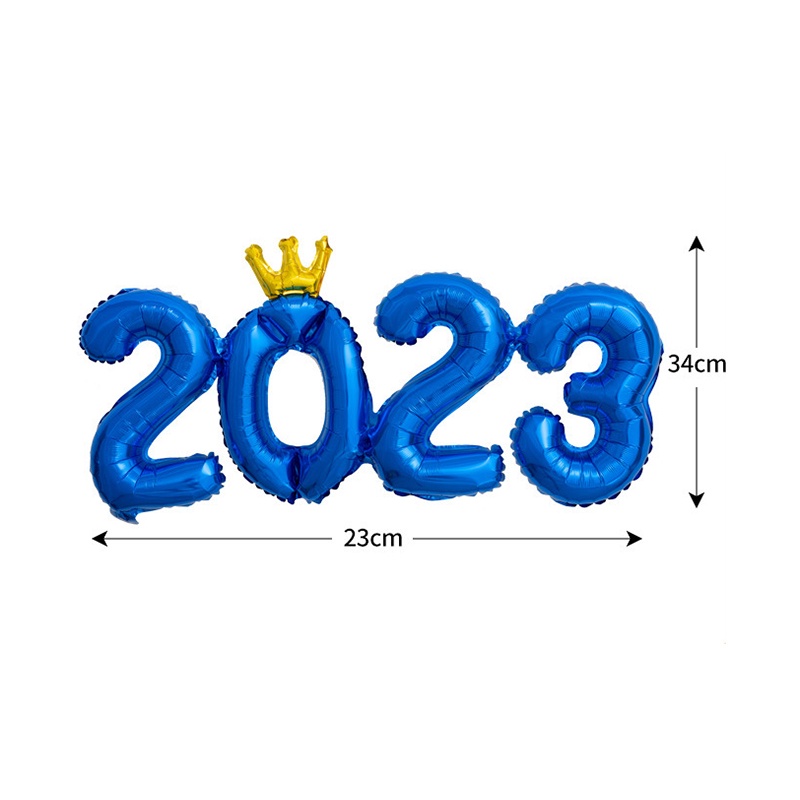 2023 Bóng bay năm mới hạnh phúc Lá nhôm Số bóng bay trang trí tại nhà cho các trang trí tiệc mừng Giáng sinh năm mới