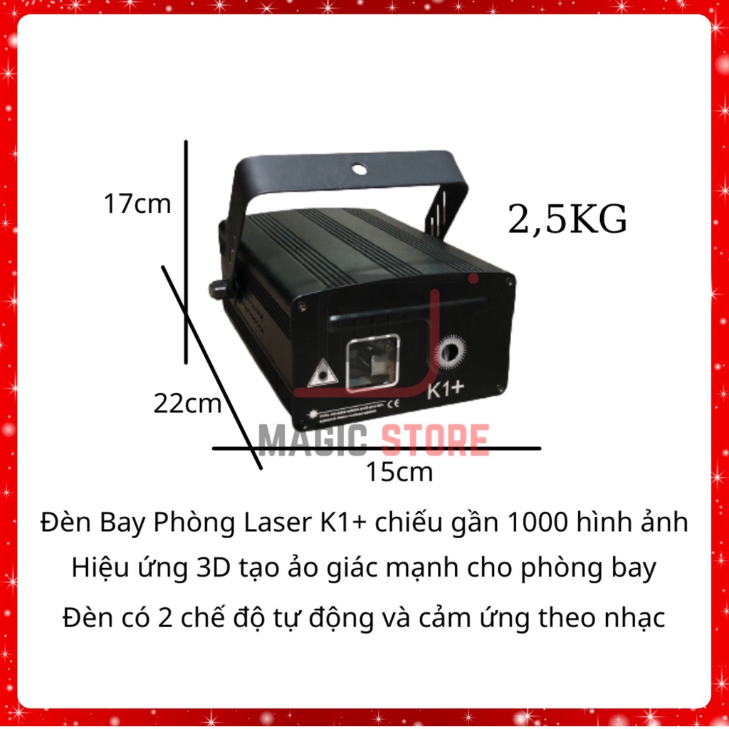Đèn Bay Phòng Laser K1 Plus Chiếu Gần 1000 Hình Ảnh Và Hiệu Ưng 3D Cực Ảo