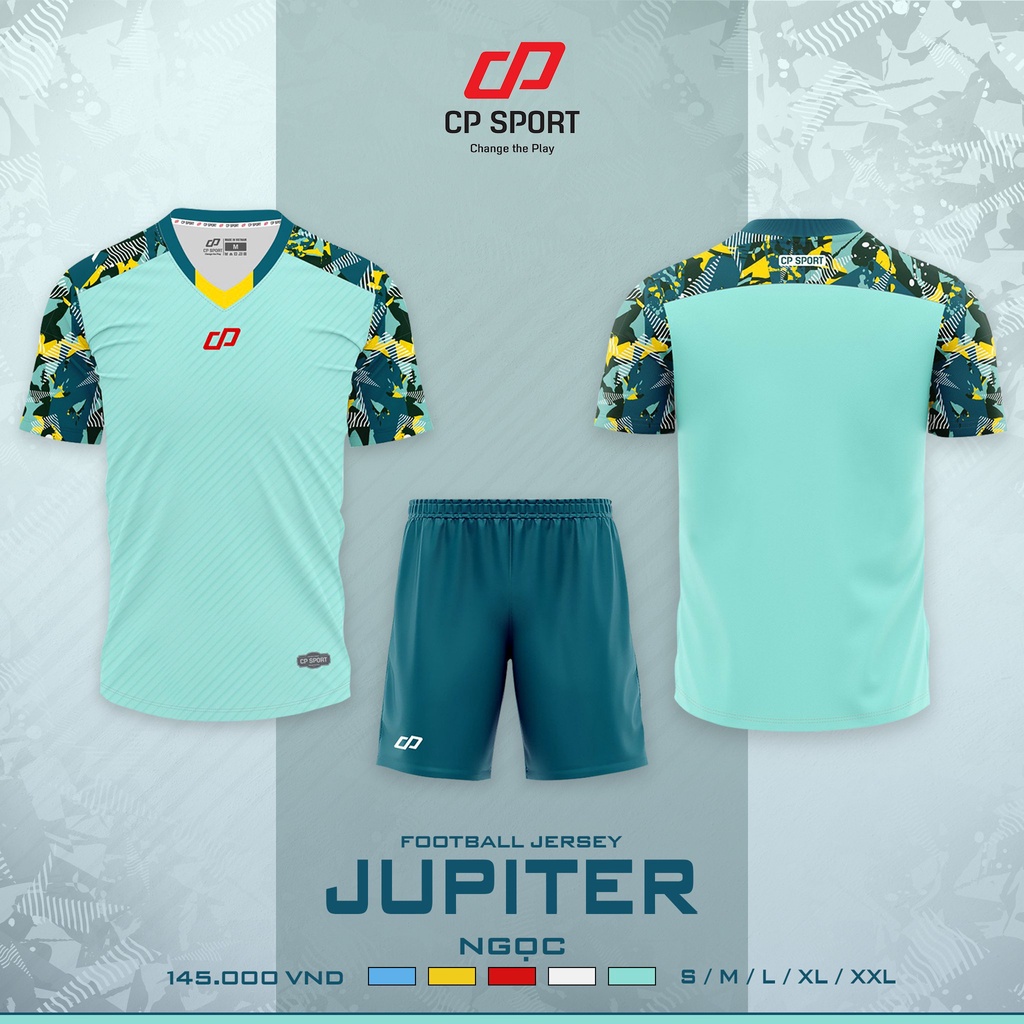 Quần áo bóng đá, đồ đá banh không logo, áo đá bóng CP JUPITER- Chất vải cao cấp, thấm hút tốt