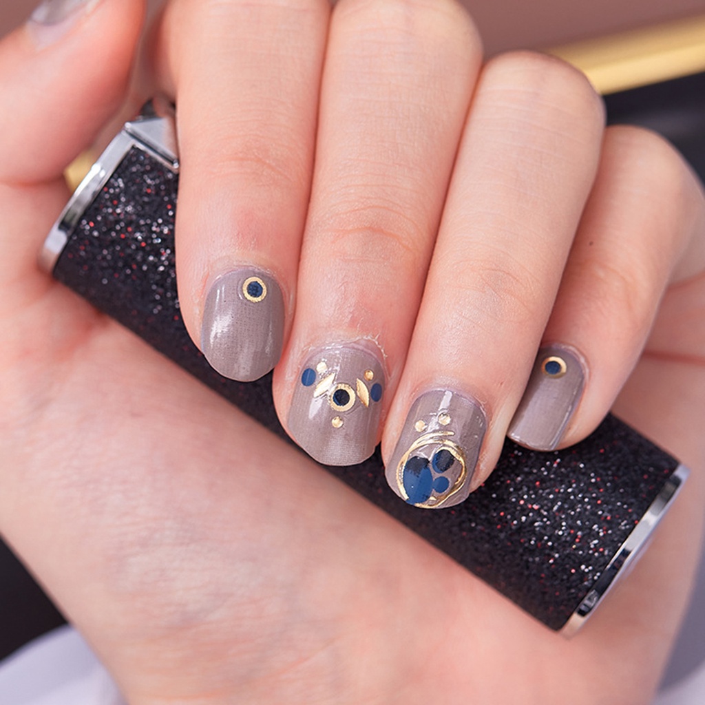 1 Bộ Nhãn Dán Móng Tay Bằng Nhựa Siêu Mỏng Không Gây Kích Ứng Có Thể Tháo Rời