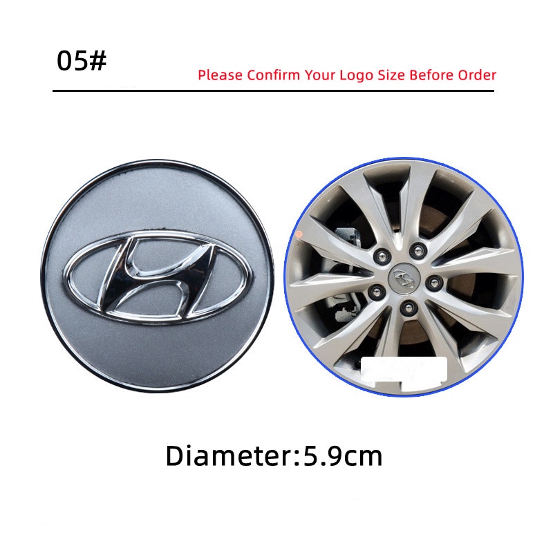 Set 4 Nắp Đậy Trục Bánh Xe Hơi Hyundai Elantra 57mm / 60mm / 65mm
