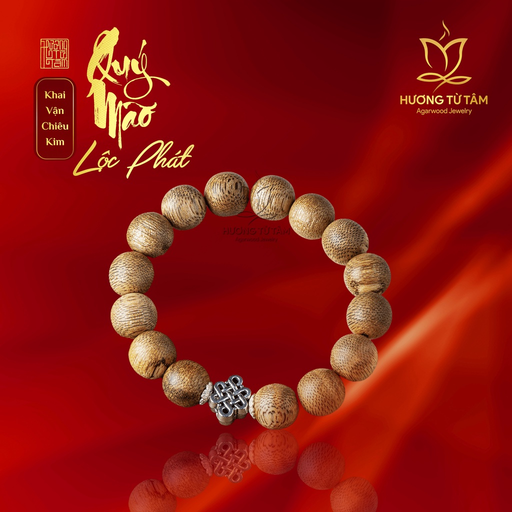Vòng Tay Trầm Hương Tự Nhiên - Trầm Tốc Núi Việt Nam Mix Charm Bạc | HƯƠNG TỪ TÂM