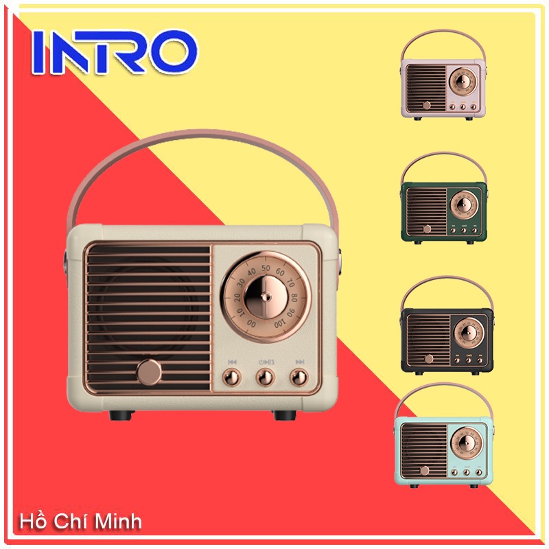 Loa Bluetooth 5.0 retro - mini kết nối Bluetooth không dây âm trầm phong cách, nâng cấp âm thanh hay, hỗ trợ cắm đĩa U,