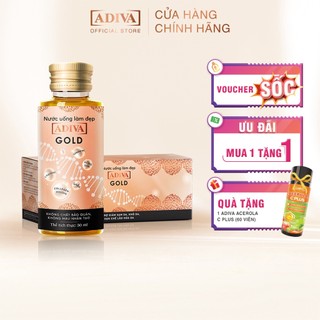 Nước uống làm đẹp collagen adiva gold tặng 1 hộp adiva acerola c plus 60 viên