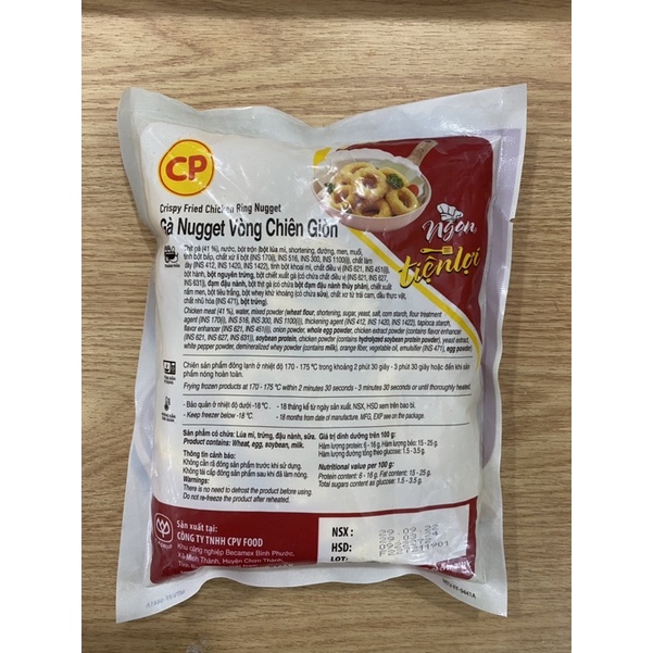 Gà chiên CP - Nugget vòng chiên giòn 300g 20 vòng/gói trẻ em yêu thích [ HN giao hoả tốc 1h]