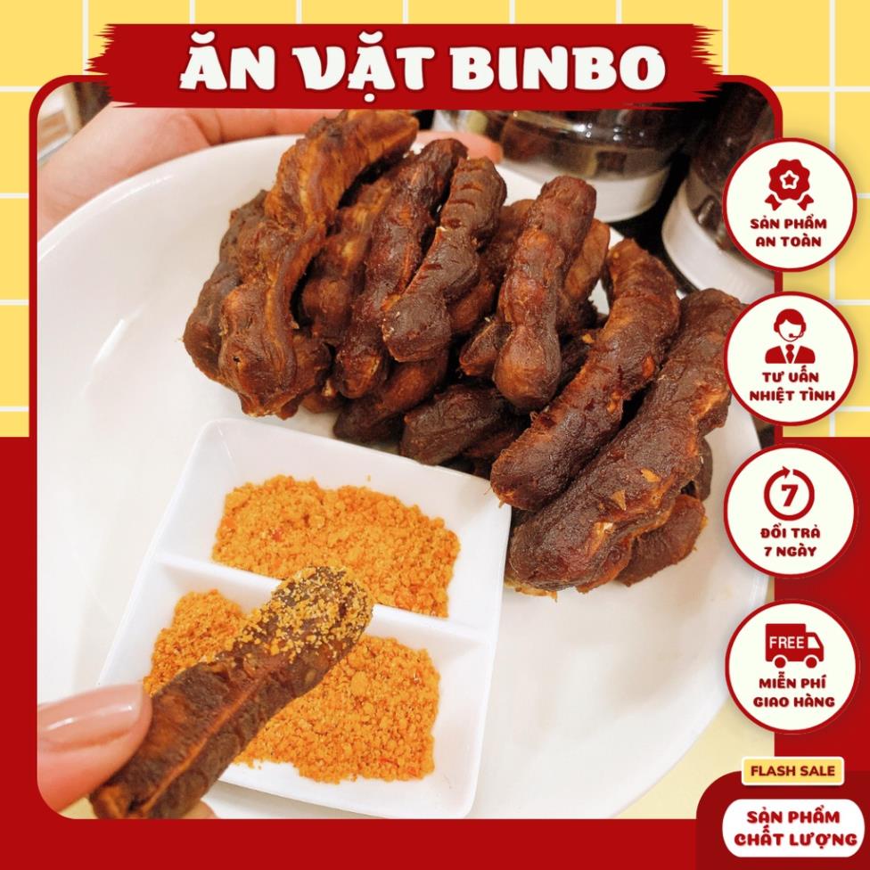 Me Lào muối tôm 500gr, Me Lào sấy lột vỏ kèm muối chua chua ngọt ngọt - Ăn Vặt BinBo