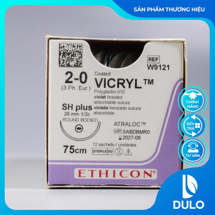 Chỉ phẫu thuật Vicryl 2/0 ( Combo 6 sợi)