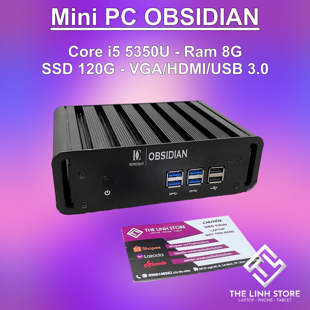 Cây máy tính mini PC mini OBSIDIAN - Core i5 5350U Ram 8G SSD 120G | BigBuy360 - bigbuy360.vn