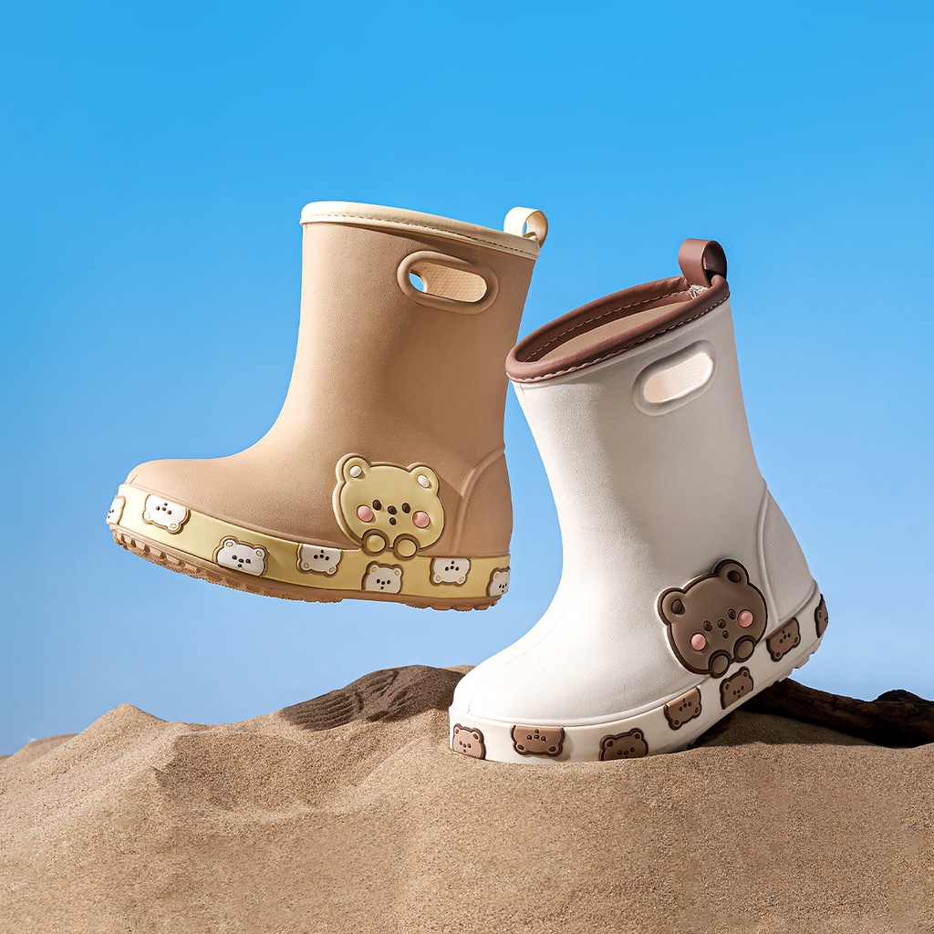 Cheerful Mario Giày dép trẻ em hoạt hình bé gái học sinh giày dép cao su giày dép bốn mùa trẻ em nước giày dép