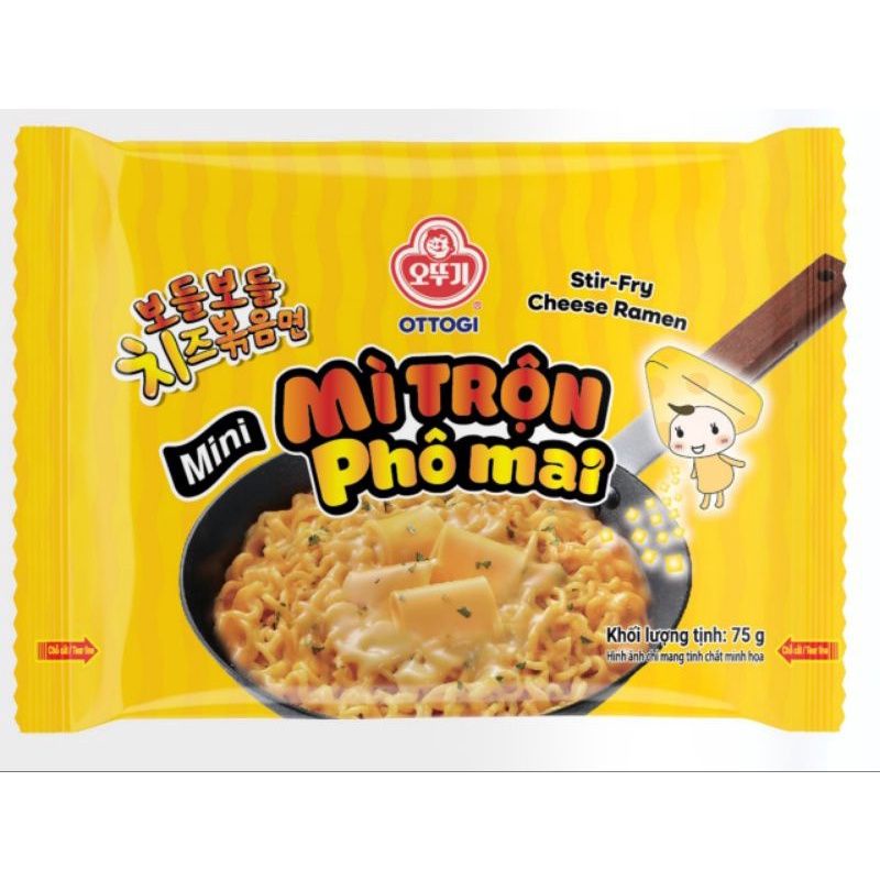 Mì mini Hàn Quốc Ottogi đủ loại mini BBQ, mini trộn yeul cay, mini xốt tương đen mini vị bò mì úp Hàn Quốc không cần nấu