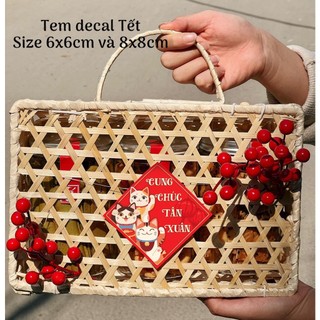(TEM TẾT) SET 10 TEM DÁN TẾT SIZE 6 & 8 CM