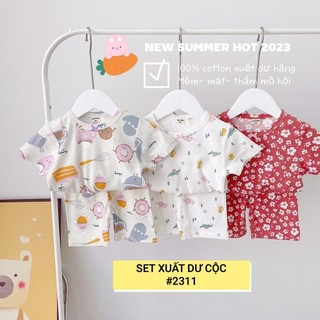 set 3 bộ thun cotton cho bé gái