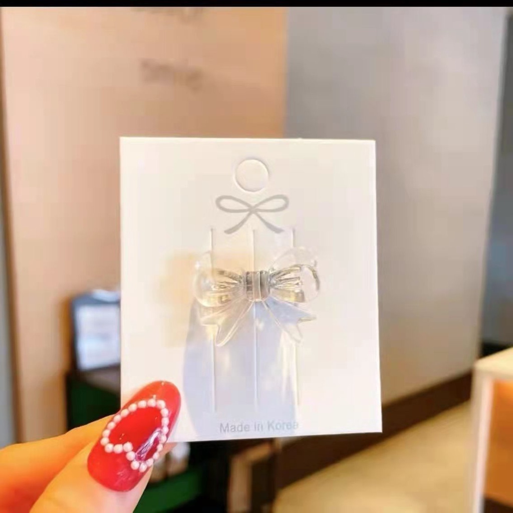 Kẹp Tóc Nơ Trong Suốt Nhiều Màu Phụ Kiện Thời Trang Cho Nữ AB285