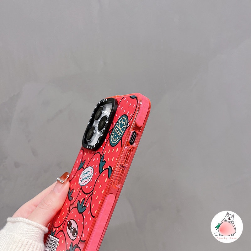 Ốp Điện Thoại Nhựa PC Cứng Chống Sốc Hình Dâu Tây Lấp Lánh Cho iPhone 14 13 12 Pro Max 14Plus 11 13pro 14pro