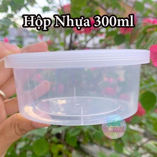 Combo 3/5/10 hộp đựng slime 300 ml - nguyên liệu làm slime - hũ dẹt đựng slime size l