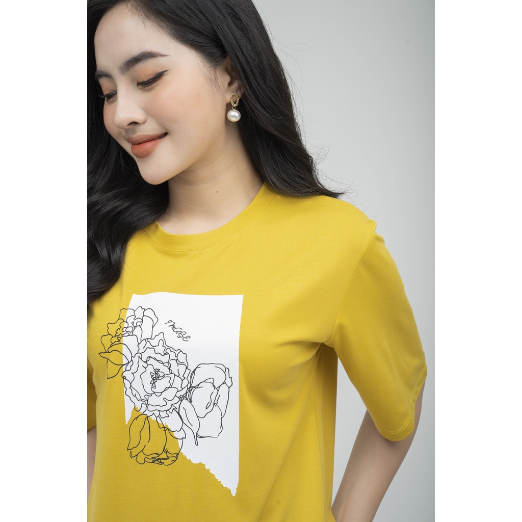 Áo cotton Fiona in họa tiết hoa thân trước F522167