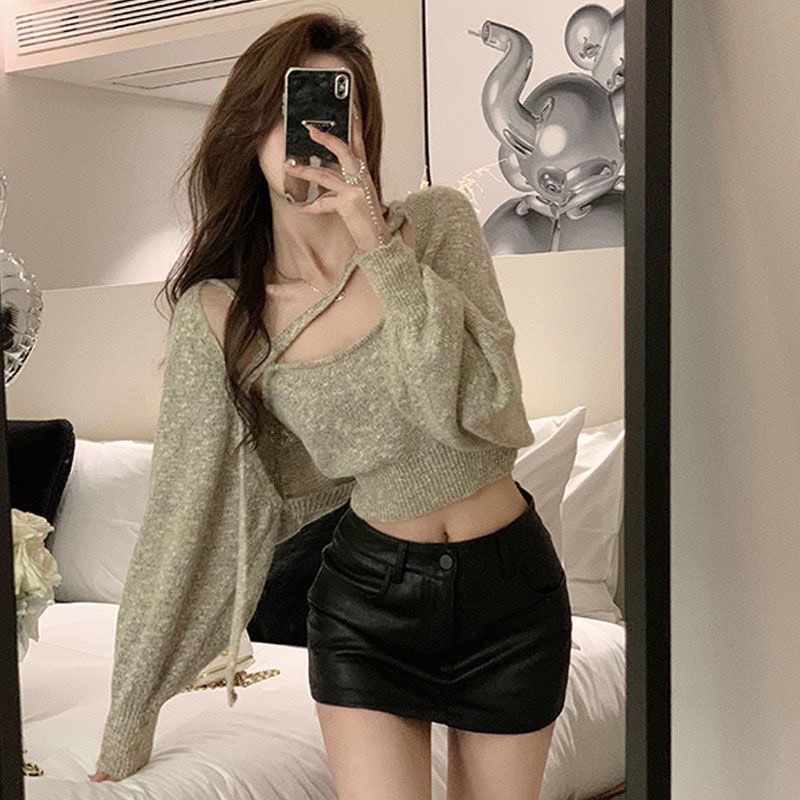 Chân Váy Da Chữ A Hàn Quốc Cạp Cao Siêu Cá Tính