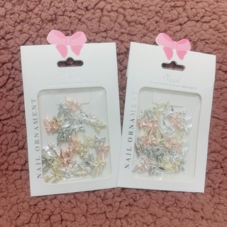 Charm nơ kim loại mix màu, charm nơ gắn móng