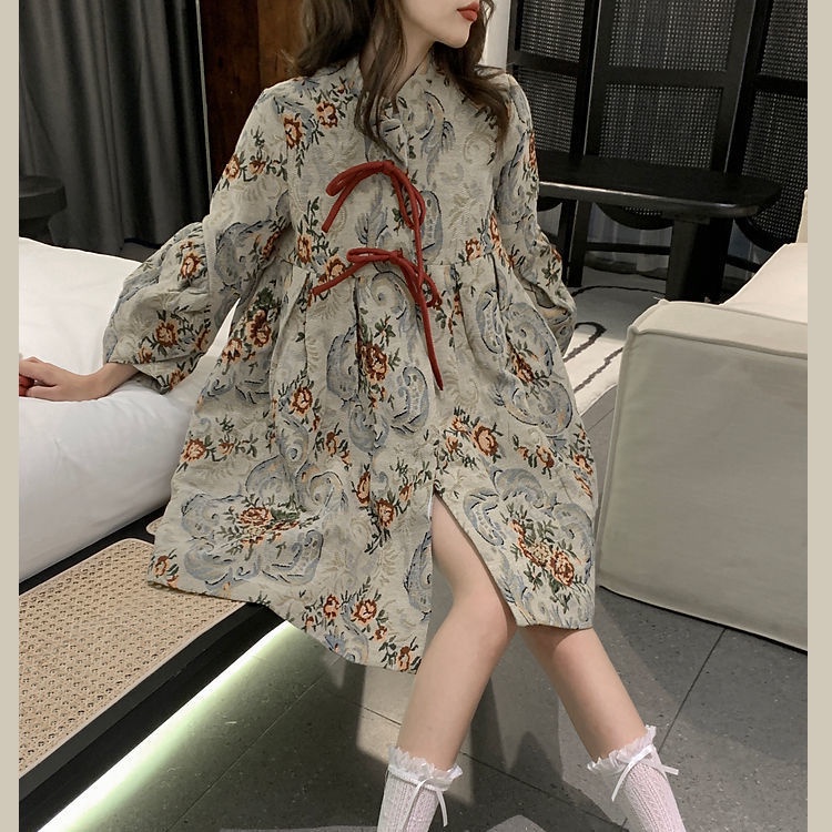 Đầm Công Chúa Dáng Ôm In Họa Tiết Phong Cách Cổ Điển Thời Trang Xuân Thu Xinh Xắn Cho Nữ 1.3