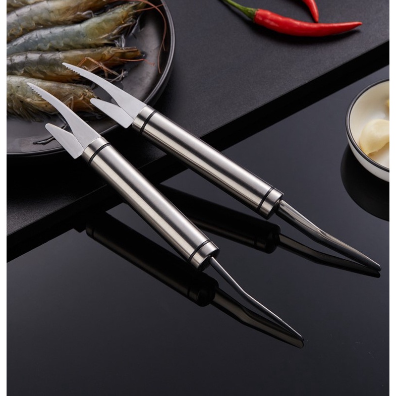 Dụng cụ lột bóc vỏ tôm lấy chỉ tôm làm lòng gà vịt mổ cá đánh vảy cá đa năng bằng thép không gỉ giá rẻ M20