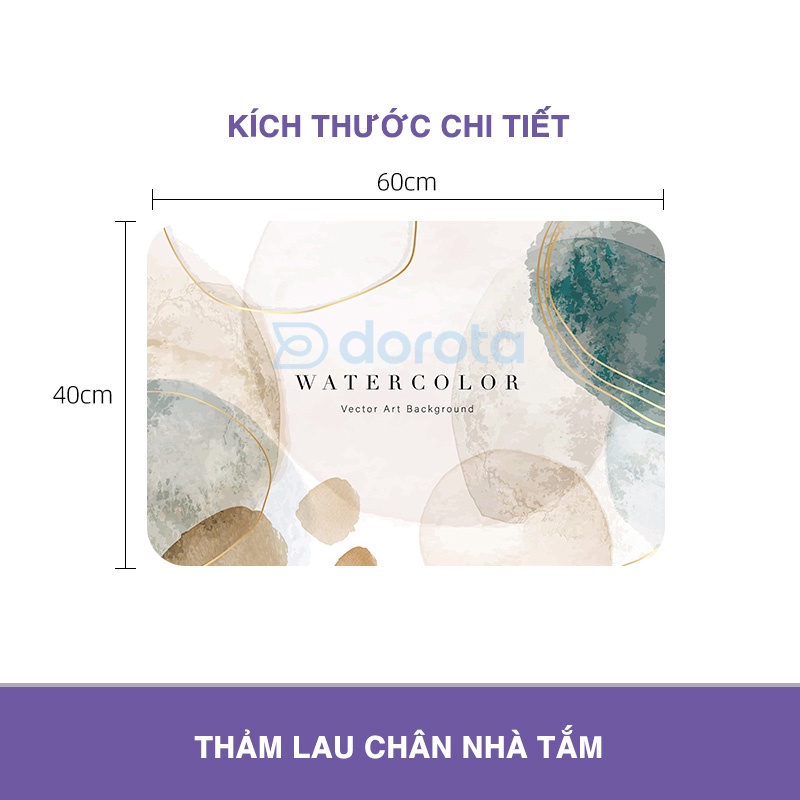 Thảm lau chân cao cấp 5 lớp DOROTA chống trơn trượt bếp chùi chân nhà tắm thấm hút nhanh