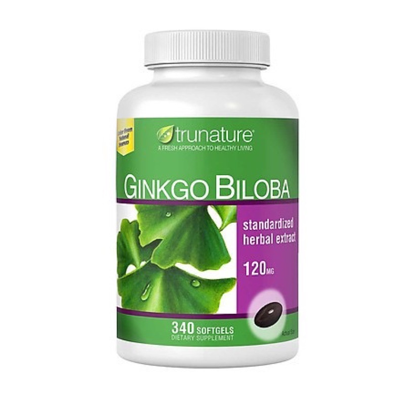 Viên Uống Bổ Não Tăng Cường Trí Nhớ, Tuần Hoàn Não Trunature Ginkgo Biloba 120mg 340 viên