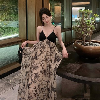 Đầm Hai Dây Cổ Chữ V Thanh Lịch Hợp Thời Trang