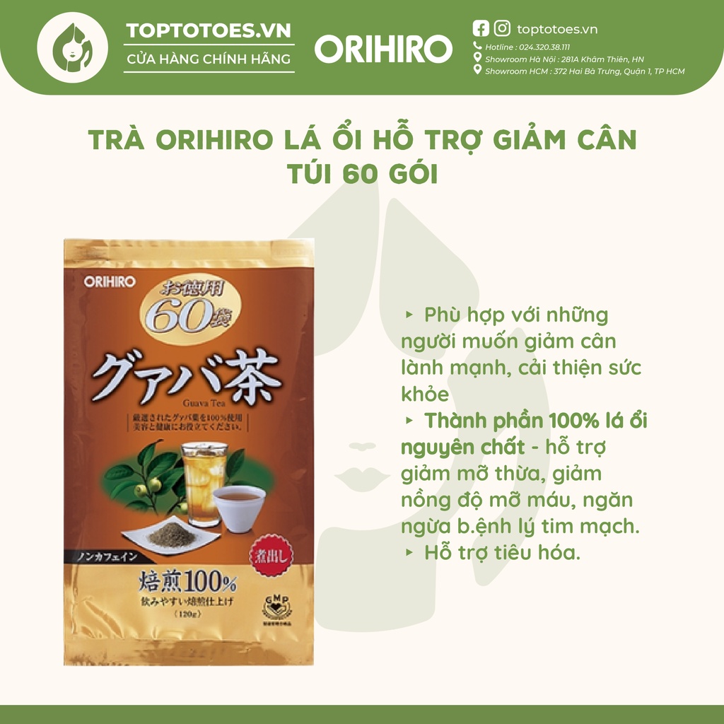 Trà Orihiro Diếp Cá, Lá Ổi, Genpi giúp thanh nhiệt, giải độc, hỗ trợ giảm mỡ thừa túi 60 gói [NHẬP KHẨU CHÍNH HÃNG 100%]