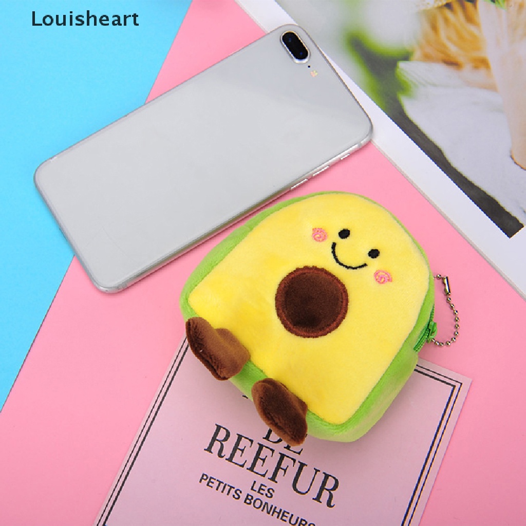 Túi Đựng Tiền Xu / Tai Nghe / Son Môi Hình Quả Bơ Nhồi Bông Dễ Thương Thương Thương Hiệu Louisheart TFG