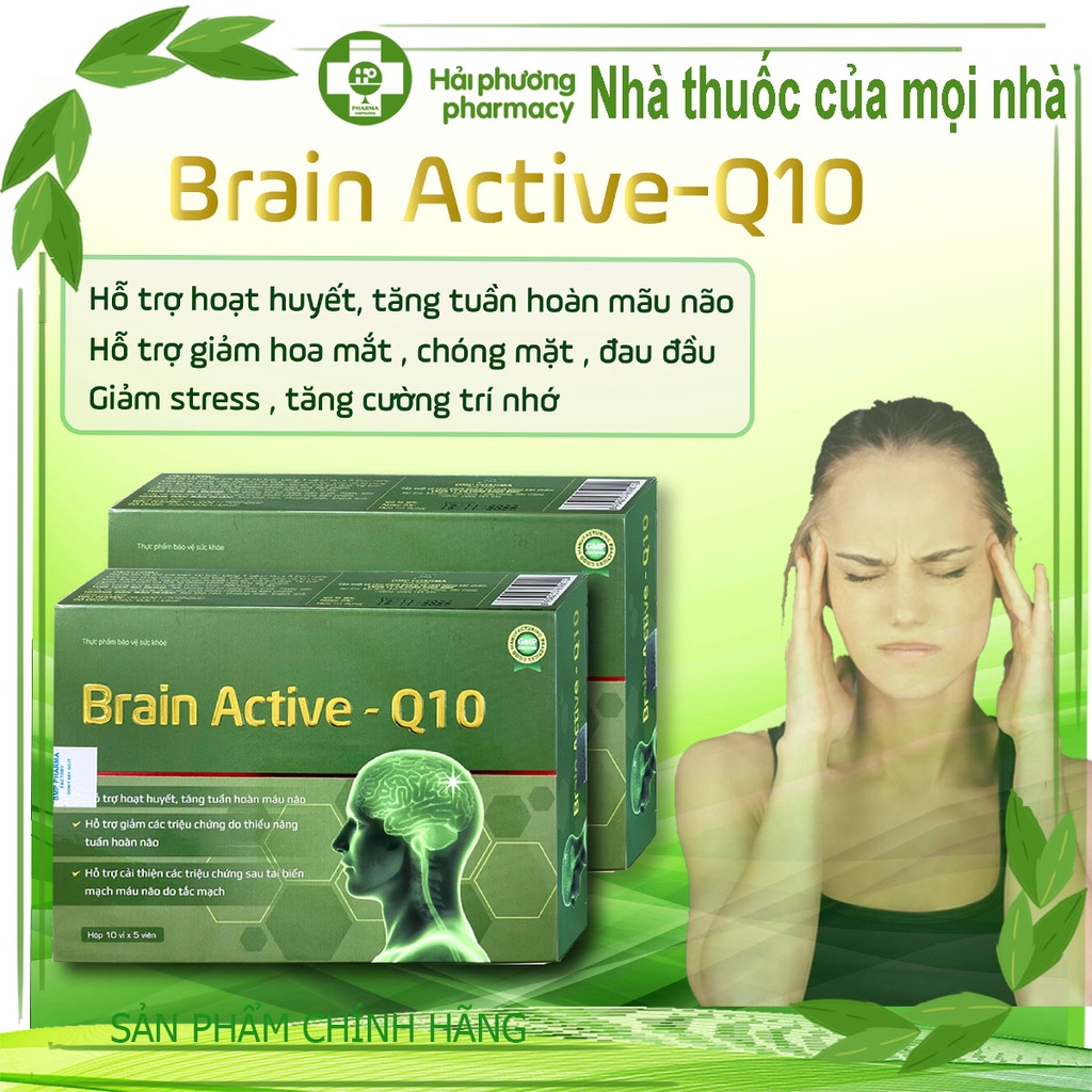 Brain Active - Viên uống bổ não, Giúp hoạt huyết, tăng tuần hoàn máu não giảm hoa mắt chóng mặt do rối loạn tiền đình HP
