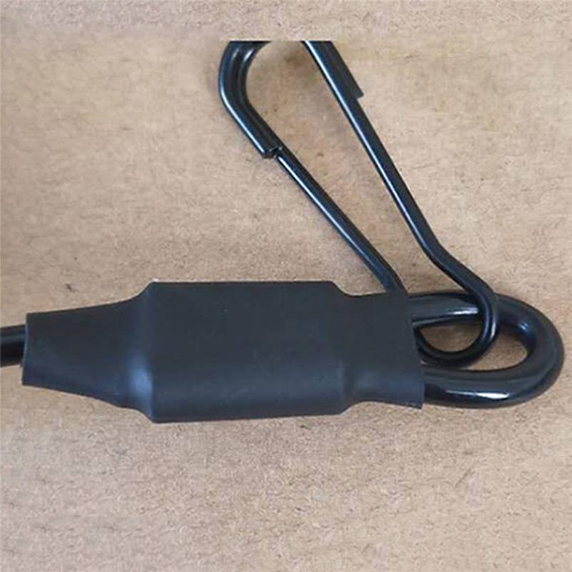 Móc Khóa Dây Lò Xo Gắn Đèn Pin An Toàn Màu Đen