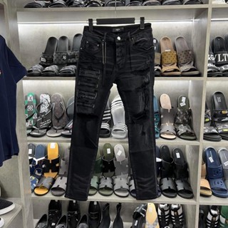 Quần bò Amiri chữ đùi thêu vải 7825 cháy phố, jean bò 4 cúc giá siêu rẻ