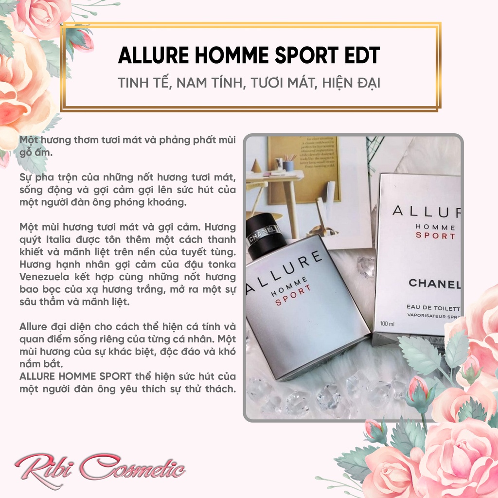 Nước hoa nam Allure Homme Sport Eau de Toilette- Ribicosmetics