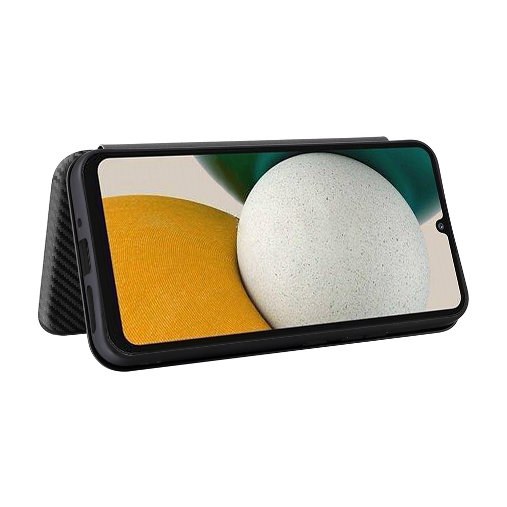 Sang Trọng Bao Da Điện Thoại pu Sợi carbon Dạng Ví Nắp Lật Nam Châm Có Ngăn Đựng Thẻ Kiêm Giá Đỡ Cho samsung galaxy A34 5G