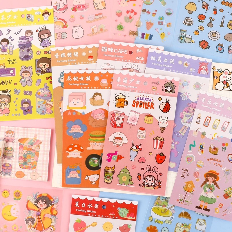Set 6 tấm Sticker bóng kính siêu đẹp