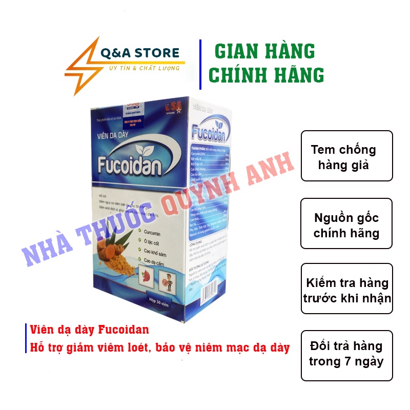 [CHÍNH HÃNG] Viên dạ dày Fucoidan – Hỗ trợ giảm viêm loét, bảo vệ niêm mạc dạ dày