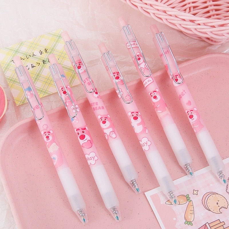 Túi 6 bút hình gấu dâu