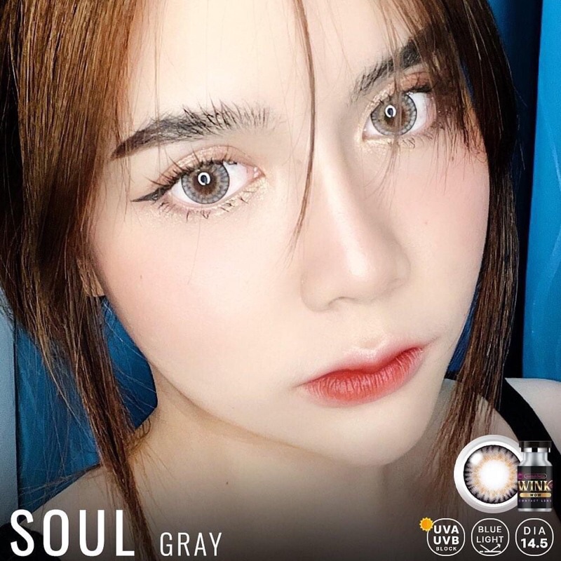 Lens mắt kính áp tròng Hàn Quốc L15 Soul Gray giãn to.