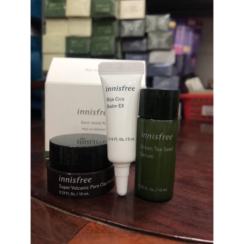 Bộ 3 sản phẩm chăm sóc da mụn innisfree Bija Trio Kit