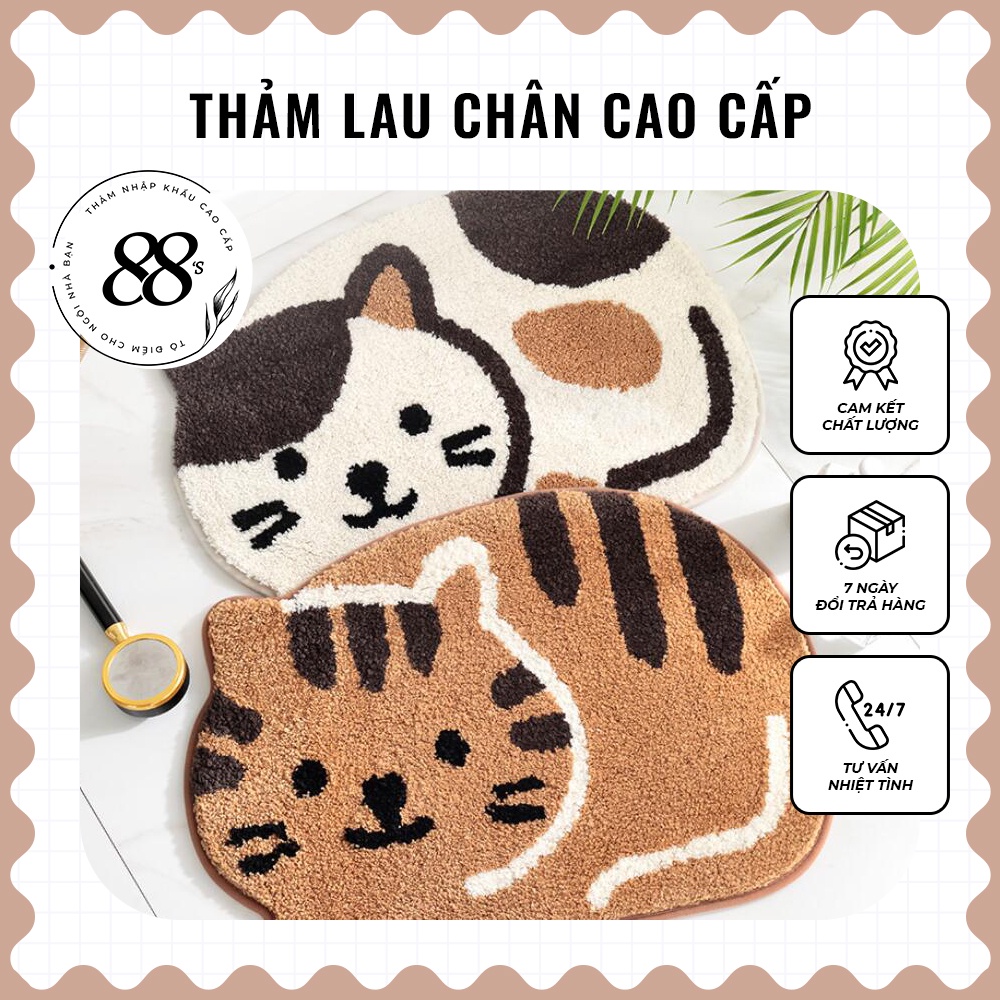 Thảm lau chân, Thảm trải sàn nhà tắm hình thú dễ thương, chất liệu vải cao cấp mềm mại chống trơn trượt
