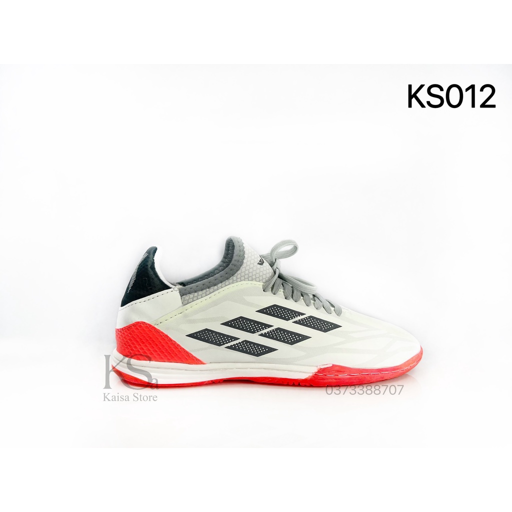 Giày Bóng Đá XSPEED ADIZERO Trắng 3 Sọc Đen Cổ Thun Ôm Chân Đế Bằng IC Sân Trong Nhà Và Nhân Tạo Khâu FULL ĐẾ Và Mũi