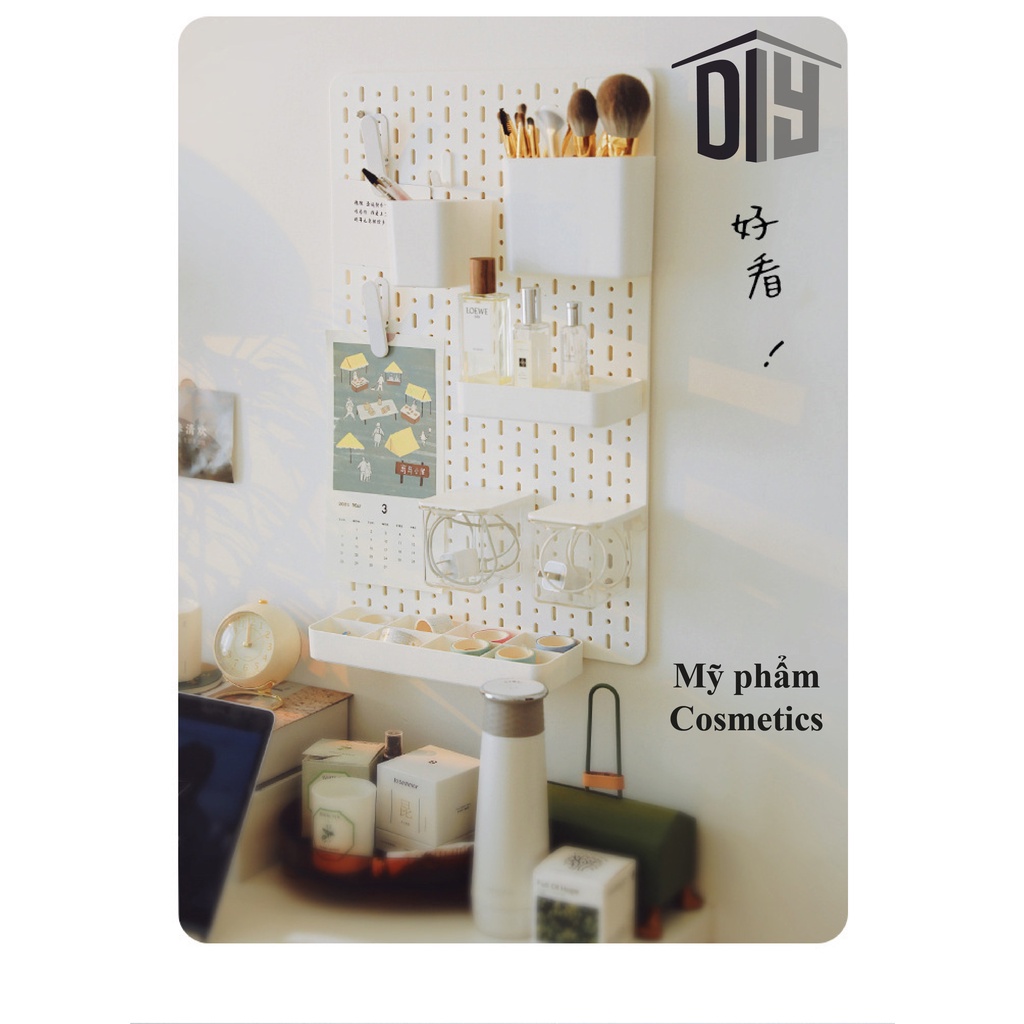 Pegboard để bàn Combo để đồ decor bàn học phòng bếp nhà tắm DIY Home