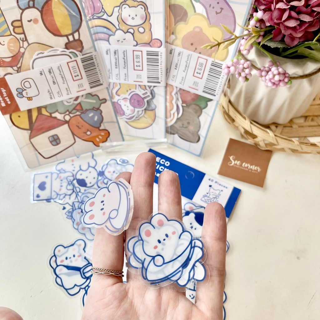 Túi Sticker PVC cute Deco 40 miếng